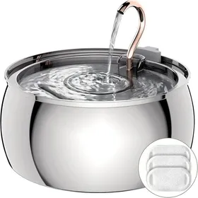 Comparer les prix de Fontaine a Eau Chat 4 LFontaine à Eau pour Chat en Acier InoxydableRobinet Design Sortie deau Super Silencieuse avec 3 Filtres