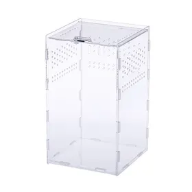 Meilleurs prix pour Boîte d'alimentation pour reptiles, boîte d'élevage, étui portable en acrylique transparent pour terrarium pour habitat d'insectes
