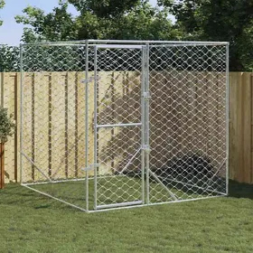 Comparer les prix de Chenil dextérieur - vidaXL - Acier galvanisé - 2x2x2 m - Porte verrouillable - Argenté