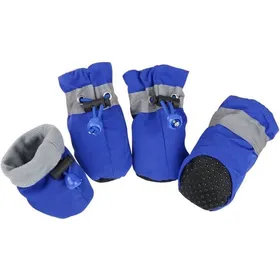 Meilleurs prix pour Bottes imperméables pour animaux - DOK - 4 pièces - Antidérapant - Pluie et neige - Épais et chaud