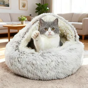 Meilleurs prix pour Lit Moelleux pour Chiens et Chats en Forme Coquil ge 70cm Coussin pour Chien en Peluche vable 70x70cm#Café grisâtre CORBEILLE
