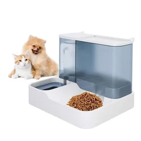 Comparer les prix de Pet Water Distributeur Animaux de compagnie Croquettes Chat Automatique Abreuvoir 1L et alimentateur 2.8L Automatique blue blue