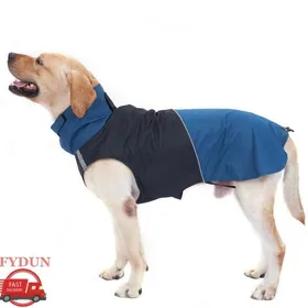 Comparer les prix de FYDUN Veste dextérieur Veste imperméable à col roulé pour chien imperméable réfléchissant animalerie manteau Jaune Noir X-petit