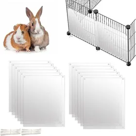 Meilleurs prix pour Lot de 12 doublures de cage en plastique transparent pour cage à lapin cochon dInde accessoires de cage pour petits animaux
