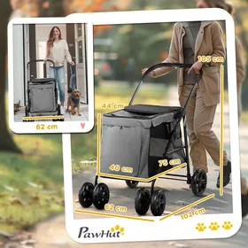 Meilleurs prix pour poussette pour chiens buggy pliable avec coussin pour chiens et chats jusquà 20 kg poussette pour chats avec fenêtre en filet en