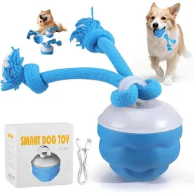 Comparer les prix de Balle interactive pour chien - Balle à roulement automatique avec corde à mâcher et effets sonores - Rechargeable par USB -