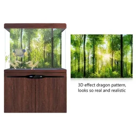 Meilleurs prix pour Vvikizy Affiche pour aquarium Effet 3d Affiche de la forêt adhésive pour la décoration du réservoir animalerie vegetale 61 * 41cm