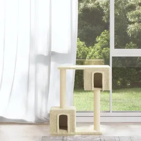 Meilleurs prix pour Automne/hiverArbre à chat avec griffoirs en sisal Crème 60cm - HAuteur:60cm - Grande Taille &FR_357535
