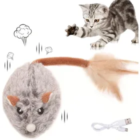 Comparer les prix de Souris Télécommandée Interactive pour Chat avec Détection Intelligente - Jouet Électrique Rechargeable USB pour Chaton