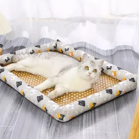 Meilleurs prix pour 1 Tapis rafraîchissant rotin respirant antidérapant été chien chat .