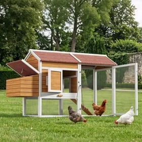 Meilleurs prix pour Poulailler Bois Sapin Naturel 185x91x115cm Pour 6 Poules Bac Galvanisé Perchoir Enclos Jardin ÉtancheNaturel