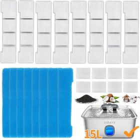 Comparer les prix de Filtre Fontaine Eau Chat 15L Filtre de Re pour Filtre Fontaine Eau Chien Fabriqué en Charbon Actif et Coton PP Lot FILTRE A AIR
