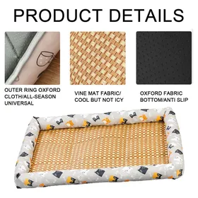 Comparer les prix de 1 Tapis rafraîchissant rotin structure 3D tissu Oxford antidérapant été pour chien et chat .