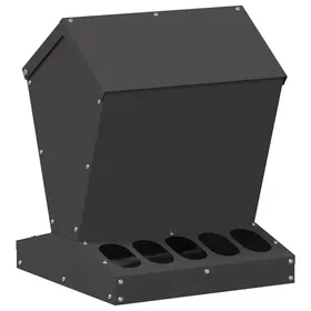 Meilleurs prix pour ANIMAL® Moderne Mangeoire pour poules Noir 30 x 30 x 39 cm Acier Laminé à Froid