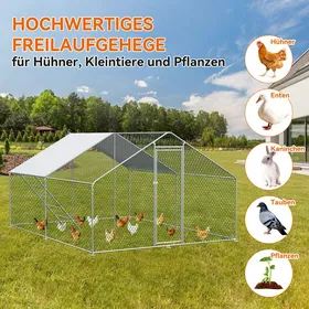 Meilleurs prix pour Poulailler en métal-CDISPLAY- 3 x 4 x 2 m - avec serrure de sécurité - adapté aux poules lapins et autres petits animaux