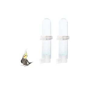 Meilleurs prix pour Lot de 2 abreuvoirs automatiques pour oiseaux cages à oiseaux bouteille deau suspendue avec capacité de 120 ml blanc