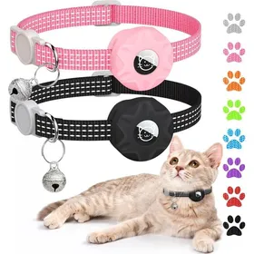 Meilleurs prix pour Collier GPS pour chat - Unbrand - GPS intégré - Amovible - Clochette amovible - Couleurs disponibles: Noir Rose