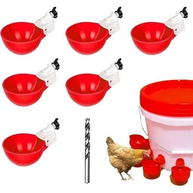 Comparer les prix de Abreuvoir pour Poule Lot de 6 Abreuvoir Poules Abreuvoir Automatique pour volailleDistributeur deau pour Poule avec perceuse