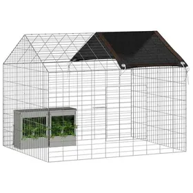 Meilleurs prix pour PROMOTION Poulailler enclos à poules Cage pour lapins Argent 400x78x78 cm Acier galvanisé 121941