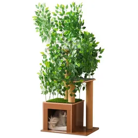 Meilleurs prix pour Arbre à chat en forme darbre de 158 cm de haut matériau sans danger feuilles amovibles MDF imperméable et résistant aux rayures
