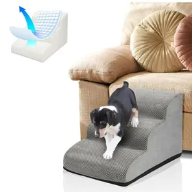 Comparer les prix de Randaco Escalier pour Chien 3 Marches, Canapé pour Chien Lavable pour Petits Chiens et Chats PONT - ESCALIER