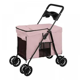 Meilleurs prix pour KEDIA Chariot pour Animaux Pliable Adapté aux Petits Chiens et Chats avec Harnais de Sécurité et Pochette de Rangement