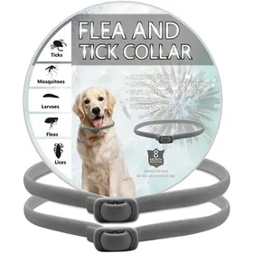 Meilleurs prix pour Collier Anti Puces Pour Chien 2 Pièces Anti Tiques Pour Chien Réglable Et Imperméable Sûr Et Naturel Longueur 65Cm Protection 8 Mo