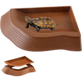 Comparer les prix de Abreuvoir-Baignoire avec Rampe pour Tortues Terrestres Lézards et Petits Reptiles - Dimensions 27.4×19.7×2.7cm