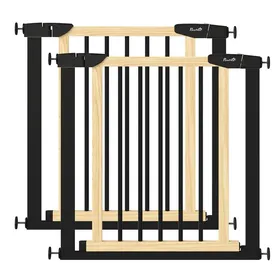 Meilleurs prix pour Lot de 2 barrières escalier chien PawHut fermeture automatique double verrouillage opération à une main largeur 75-82 cm noir