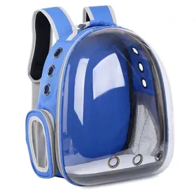 Comparer les prix de Sac à dos transport animal transparent 180° confortable et sécurisé pour chat et chien jusqu’à 6 kg bleu PANIER DE TRANSPORT