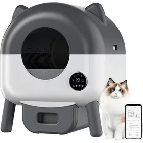 Comparer les prix de AFF Litière Auto Nettoyante ABSGris Foncé55x50x66 cmDesign FerméFacile À NettoyerContrôle Des OdeursGrande CapacitéChat