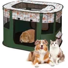 Meilleurs prix pour Parc pliable pour chiots et animauxEn tissu OxfordTente rectangulaire pour chiens lapins cochons dInde et chats