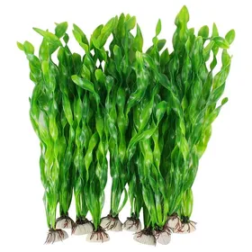 Comparer les prix de ZEAICOS Lot de 10 plantes aquatiques artificielles en plastique pour aquarium Label