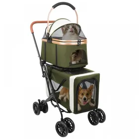 Meilleurs prix pour KEDIA Poussette pour Animaux à deux Niveaux Détachable Pliable Supporte jusquà 40 kg Convient aux Chiens et aux Chats
