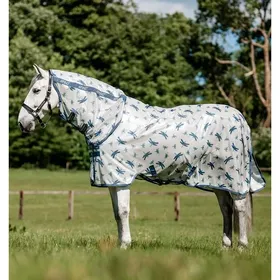 Meilleurs prix pour Couverture anti-mouches pour cheval Amigo Integrated Fly Sheet - Bleu - 63