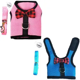 Comparer les prix de Ensembles Gilet Harnais Filet avec Cloche Respirant pour Petits Animaux Lapins Cochons dInde Chats (S: Poitrine: 20-23cm /