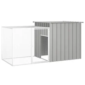 Comparer les prix de (Gris)Clapier jardin - SIGNOR - Enclos large Gris 200x91x100 cm Acier galvanisé 80601