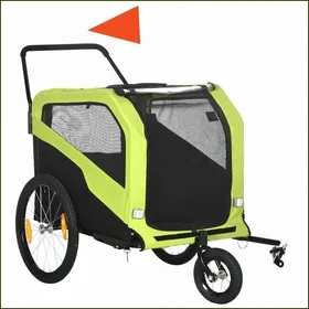 Comparer les prix de 2-en-1 Remorque pour chien à vélo / Buggy - PawHut - Pour Grands Chiens (30 kg) - Réflecteurs - Vert