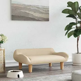 Comparer les prix de Lit pour chien - vidaXL - Crème - 70x40x24 cm - Tissu - Cadre en bois