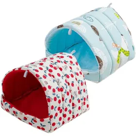 Meilleurs prix pour Lot de 2 Maisons Grottes en Peluche (19x19 cm) Couchages Chauds dHiver pour Hamsters et Cochons dInde .