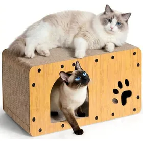 Meilleurs prix pour XXL 2 in 1 Cat Scratcher House and Scratcher in Sturdy Cardboard Large Format 59 5 x 29 5 x 28 cm Capacity 20 kg 60 cm GRIFFOIR
