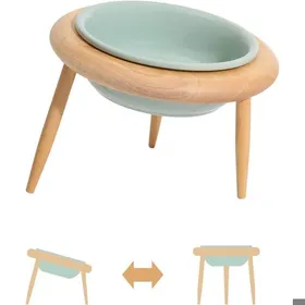 Meilleurs prix pour Gamelle surélevée en céramique pour chat - OKZ® - Céramique - Inclinée - Surélevée - Réglable - Antidérapante