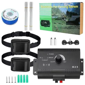 Meilleurs prix pour Cloture Electrique pour Animaux avec Imperméable Collier Anti-Fugue et 300m de Fil Kit Rallonge Clôture Anti-Fugue pour Chien