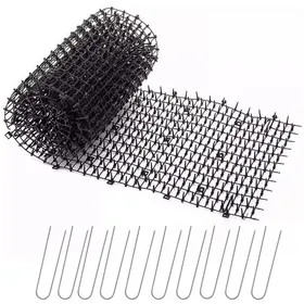 Meilleurs prix pour Répulsif pour insectes et animauxTapis Anti Chat Jardin avec Pointes 2002818 CM avec 10 Piquets en Métal Noir