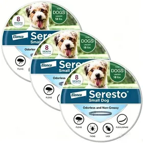 Comparer les prix de Collier anti-puces et anti-tiques Seresto pour petit chien recommandé par les vétérinaires – Chiens de moins de 8 kg  Lot de 3