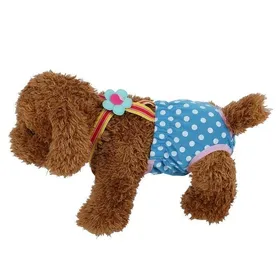 Meilleurs prix pour Culotte hygiénique pour chienne - Salopette pour chien - Culotte hygiénique pour chiot Teddy - Bleue taille M
