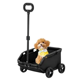 Meilleurs prix pour YQINGMAOY MINI CHARIOT POUR ANIMAUX CONFORTABLE SÛR ROBUSTE 35 × 51 × 86 CM NOIR
