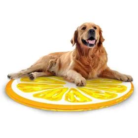 Meilleurs prix pour Tapis Rafraîchissant Chien Chat 60 cm Tapis Fraîcheur à Gel Non Toxique Auto-Refroidissant pour Animaux Mandarine