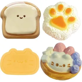 Comparer les prix de 4 PCS Squishy Set Kitten Egg Tarts + Caramel Fromage + Rice Ball Cat Paws + ToasSqueeze ToyJouets soulagement