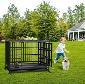 Meilleurs prix pour Cage ChienCaisse de Transport-108x 72x85cm-NOIR- Cages Robuste Extérieur pour Chiens en Métal